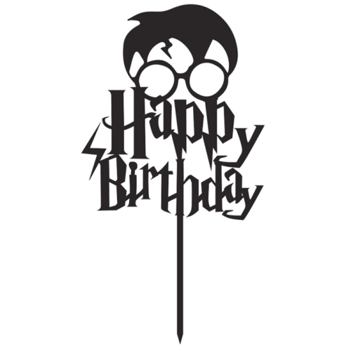 Topper ozdoby na tort Harry Potter napis Happy Birthday dekoracje urodzinowe